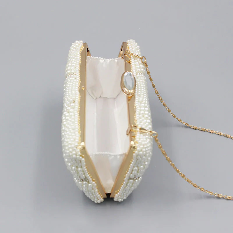 Vioraia Violeta Pearl Clutch Bag