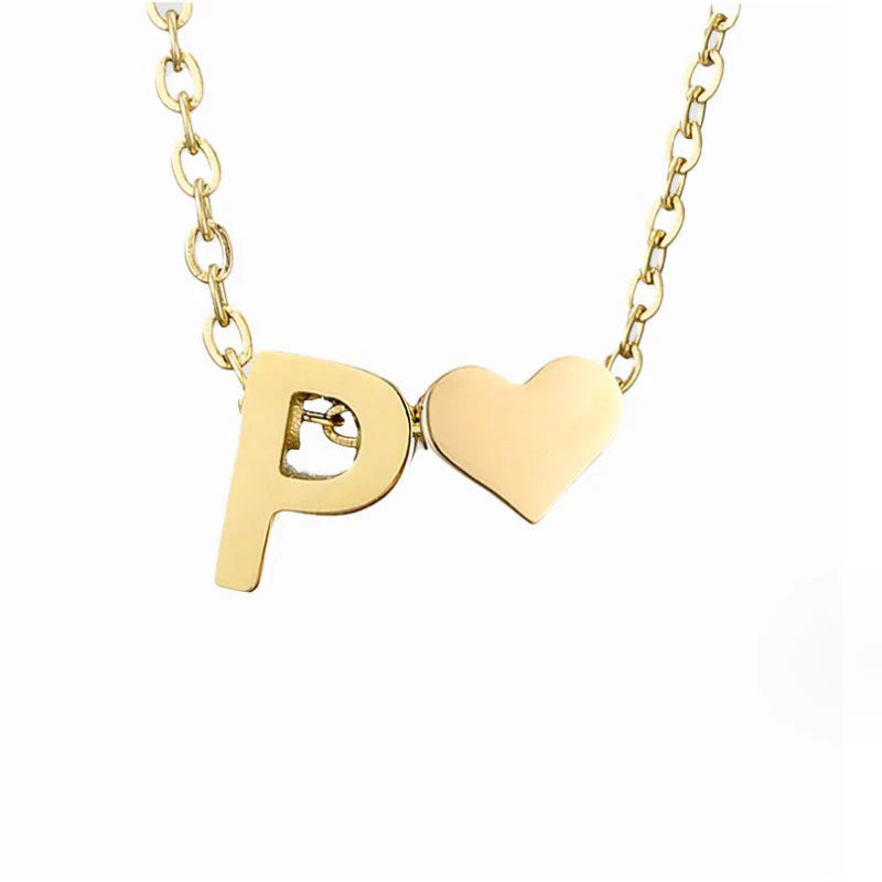 Vioraia Forever Love & Letter Gold Necklace