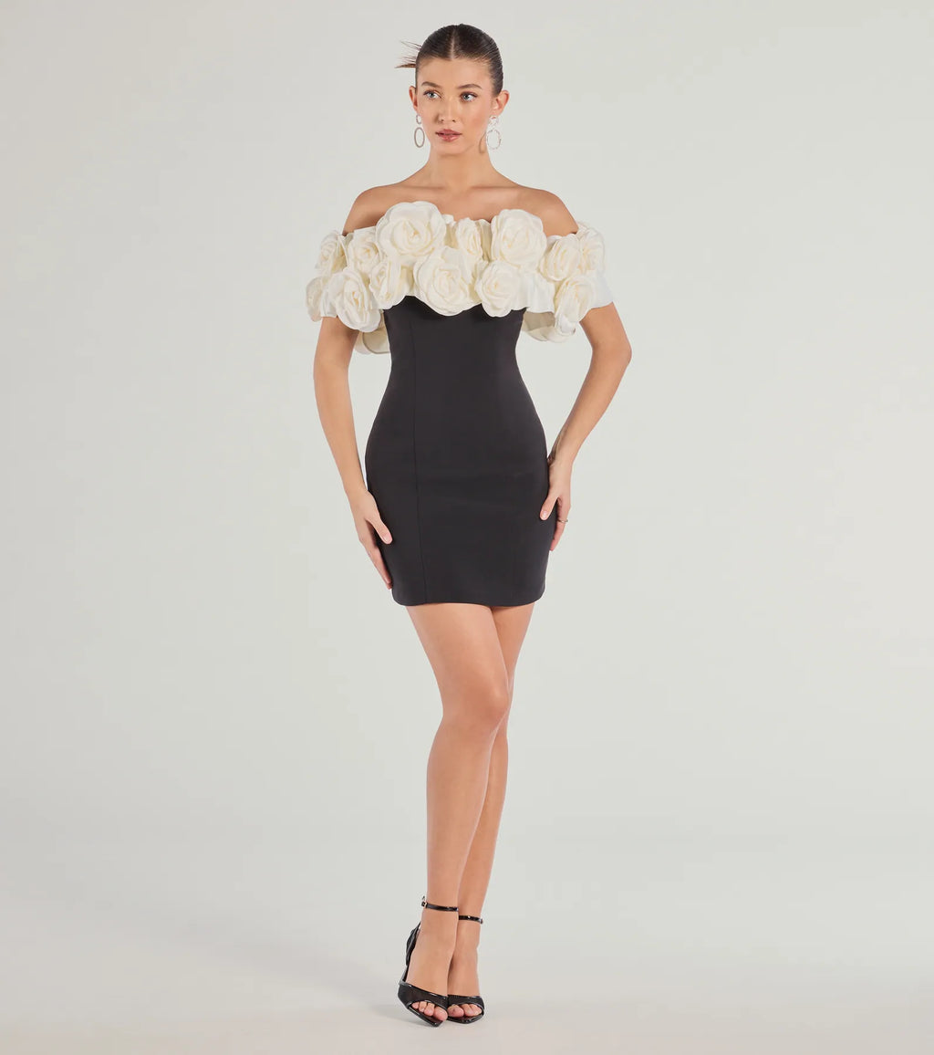 Nancy Off The Shoulder Floral Mini Dress