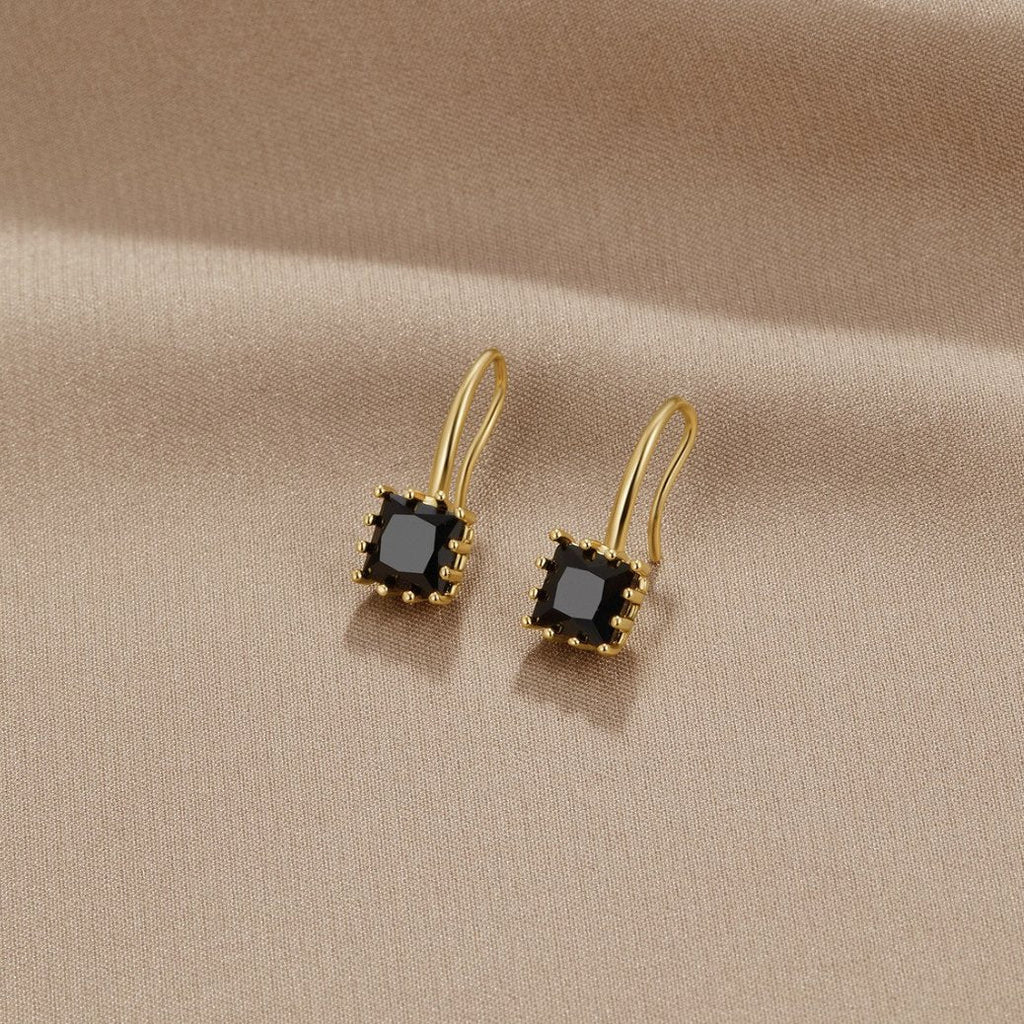 Vioraia Piper Black Crystal Drop Earrings