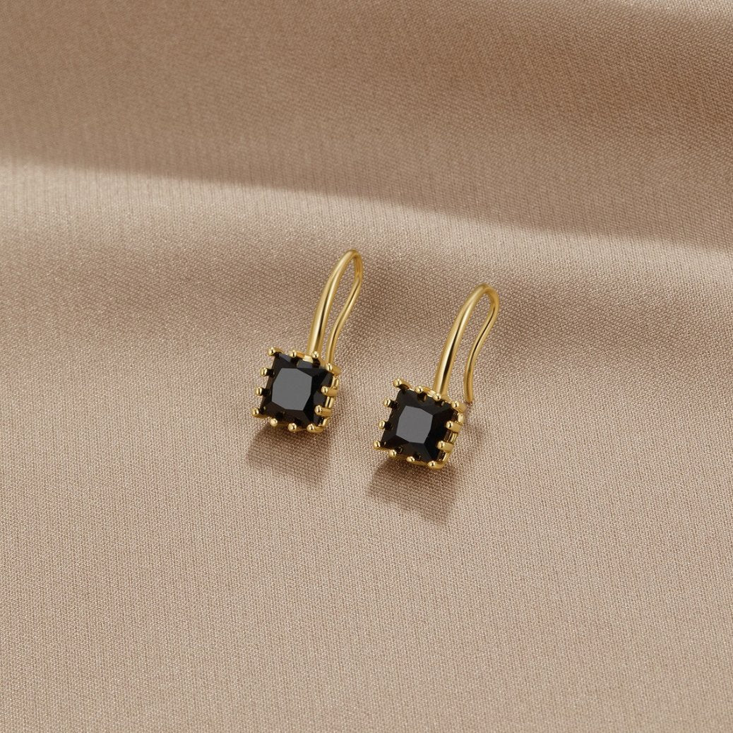 Vioraia Piper Black Crystal Drop Earrings