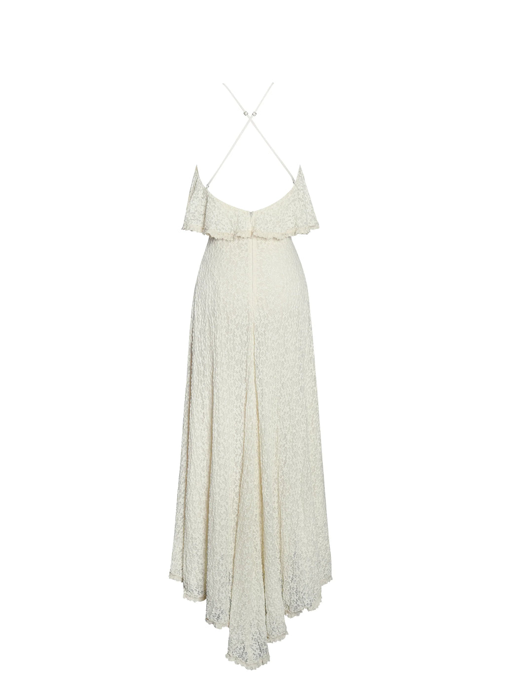 Idra Lace Trim Sleeveless Crochet Midi Trailing Dress