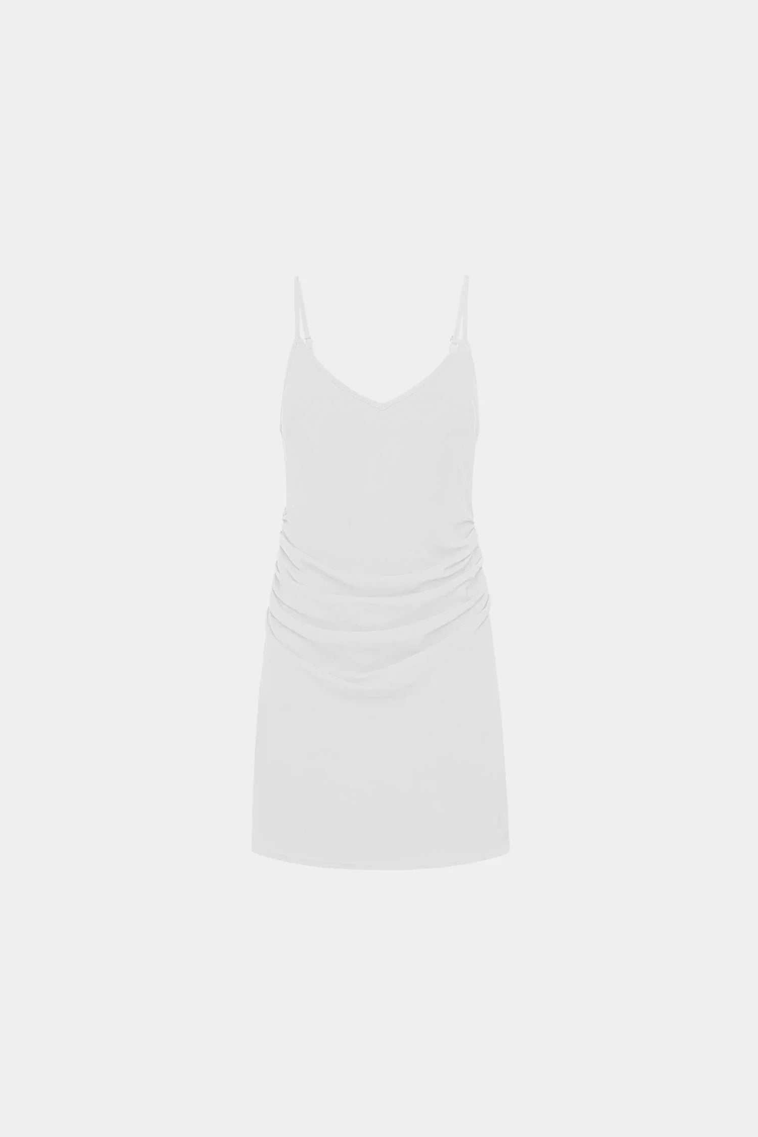 Georgette Draped Mini Dress | White