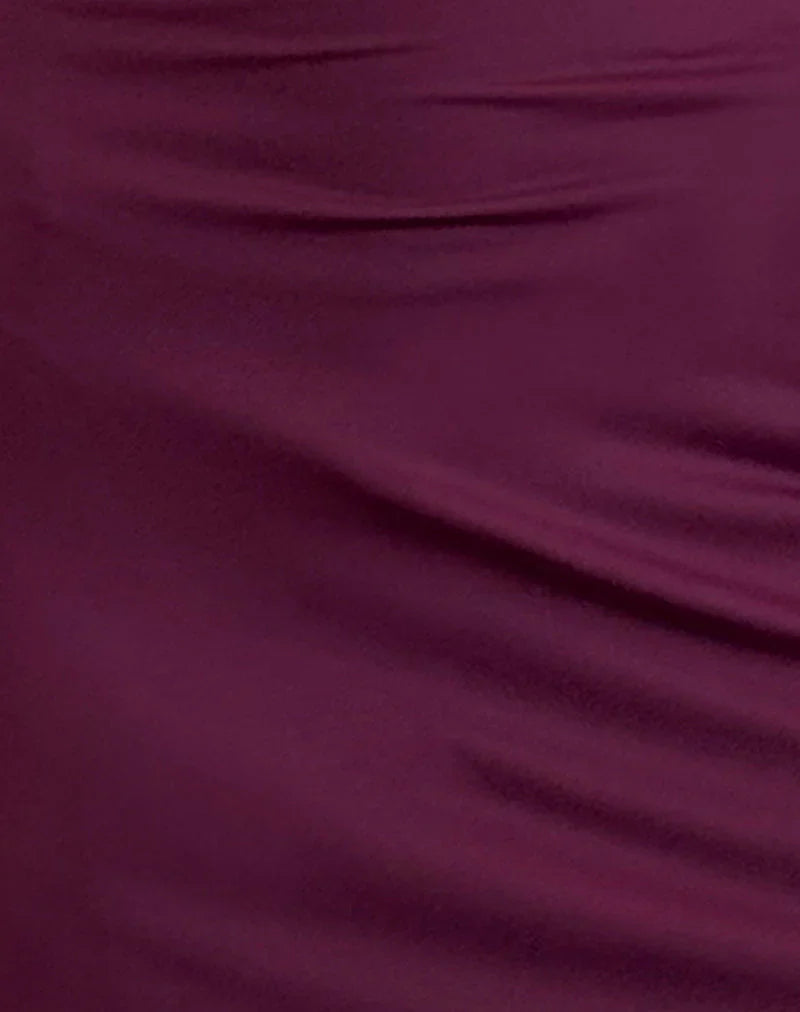 Britney Mini Dress in Smooth Slinky Berry
