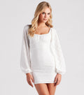 Modern Romance Eyelet Lace Mini Dress