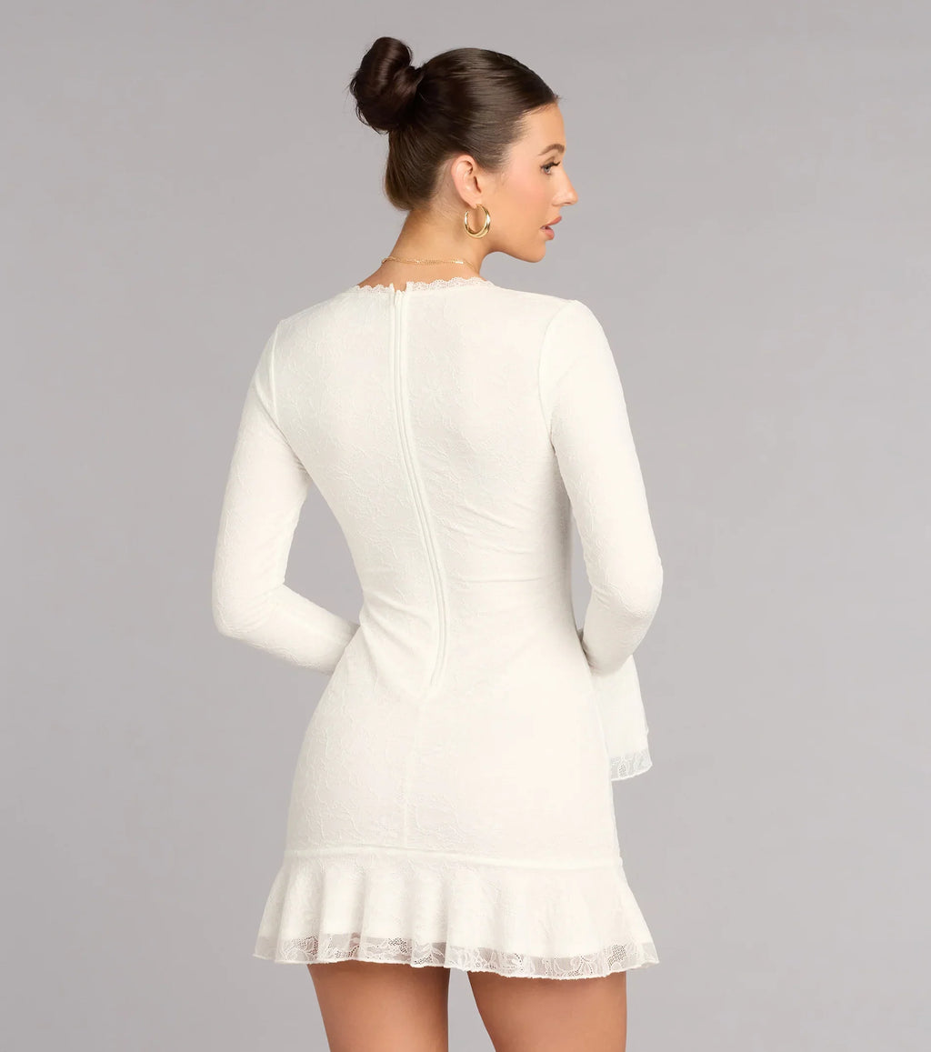 Quiet Romance Lace Mini Dress