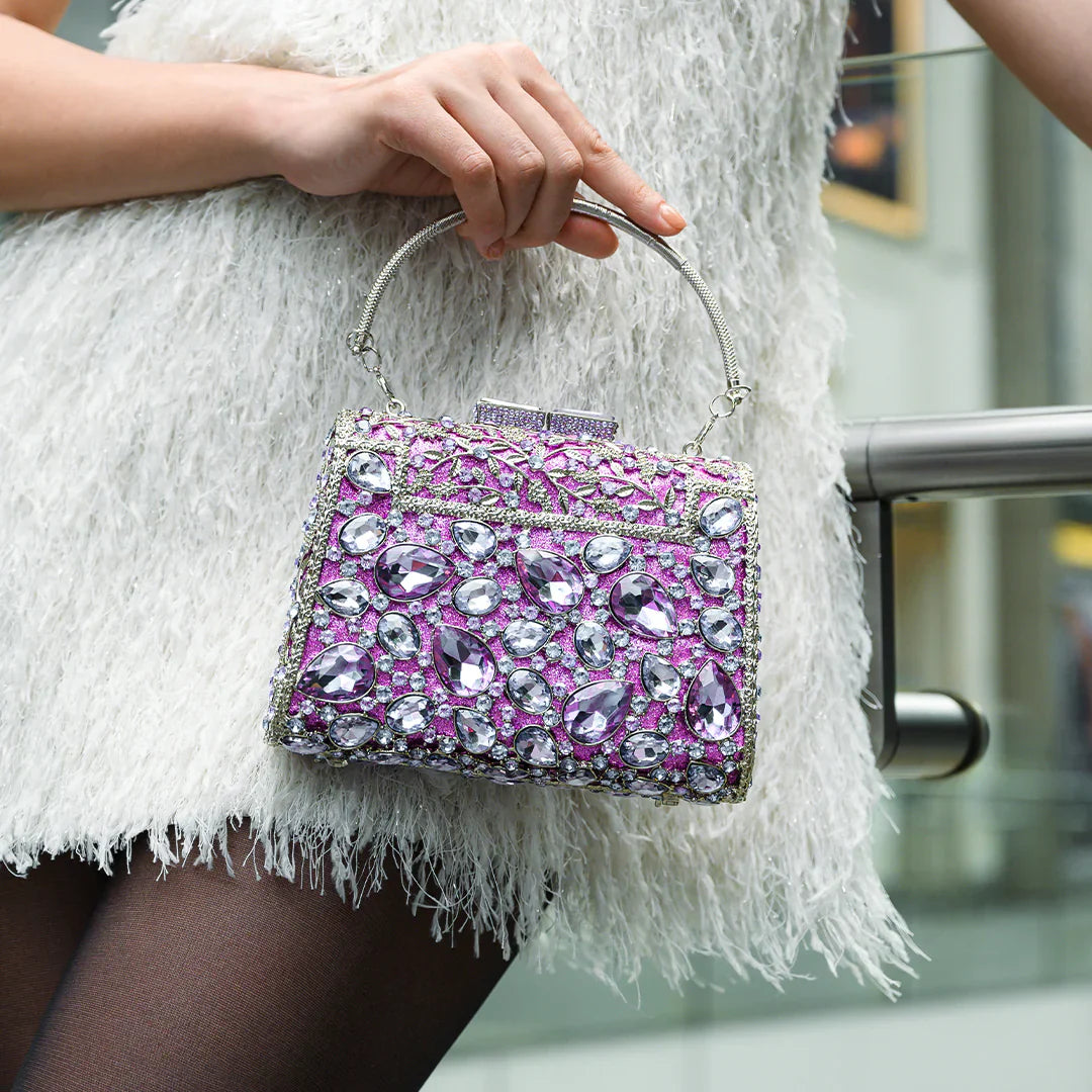 Vioraia Tiffany Crystals Clutch Bag