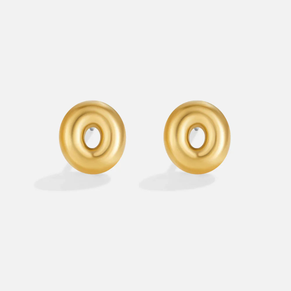 Vioraia Gold Bubble Letter Earrings