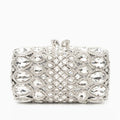 Vioraia (CS) Reina Rhinestones Crystals Clutch Bag - Silver