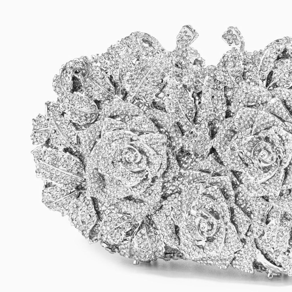 Vioraia Cecilia Rose Clutch Bag - Silver