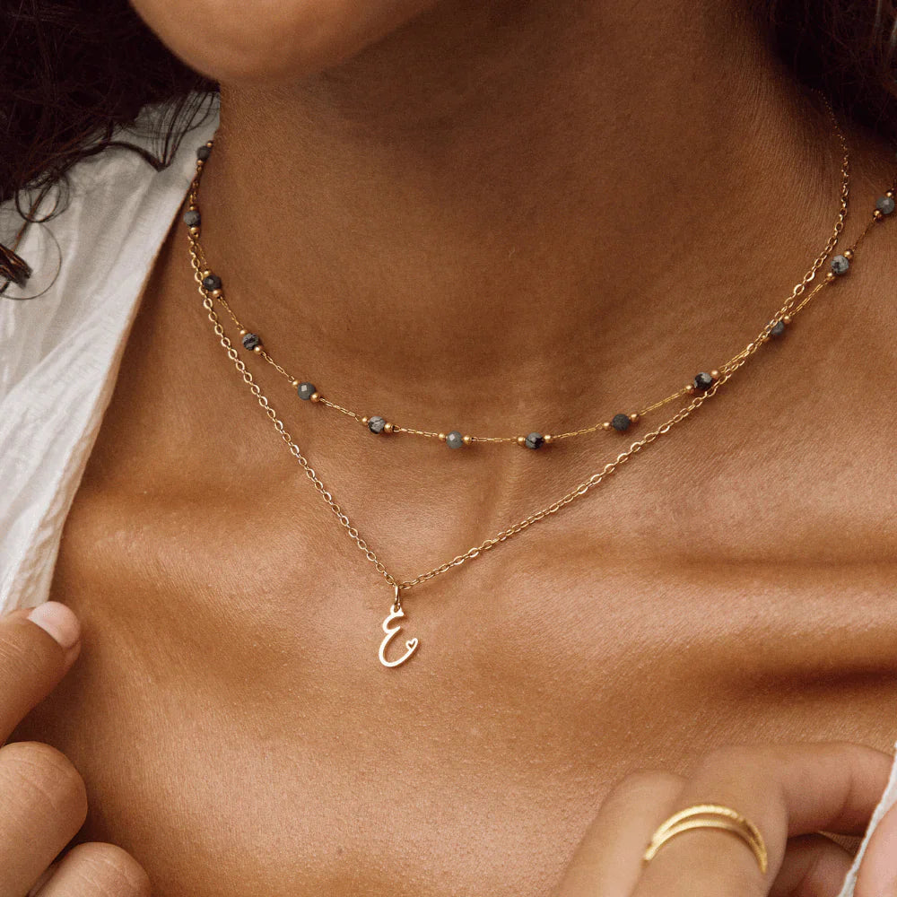 Vioraia Gold Letter Heart Necklace