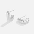 Vioraia Alice Square Hoop Silver Earrings