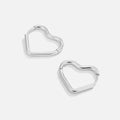 Vioraia Heart Silver Hoops
