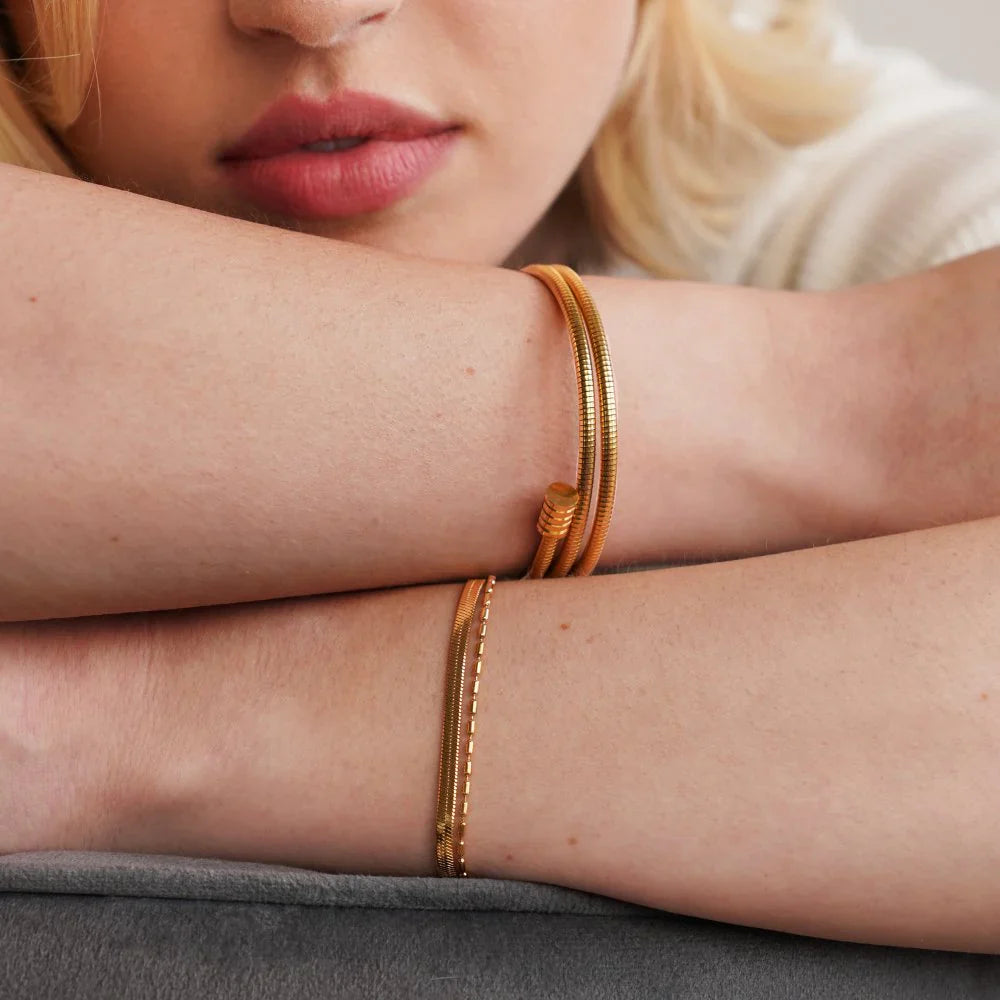 Vioraia Selene Snake & Bead Chain Bracelet