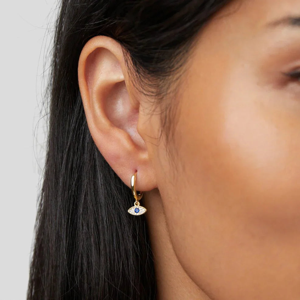 Vioraia Blue Evil Eye Drop Earrings