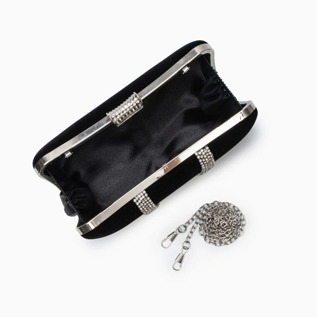 Vioraia (CS) Velvet Sparkles Clutch Bag