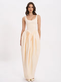 Udana Butter Yellow Drop Waist Tulip Gown