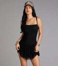 Wild Thing Mesh Belted Strap Mini Dress
