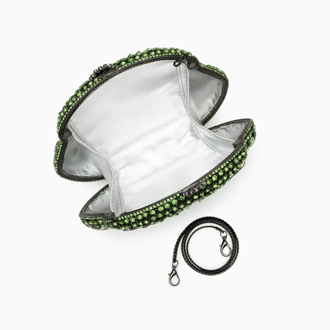 Vioraia Ophelia Crystals Clutch Bag - Green