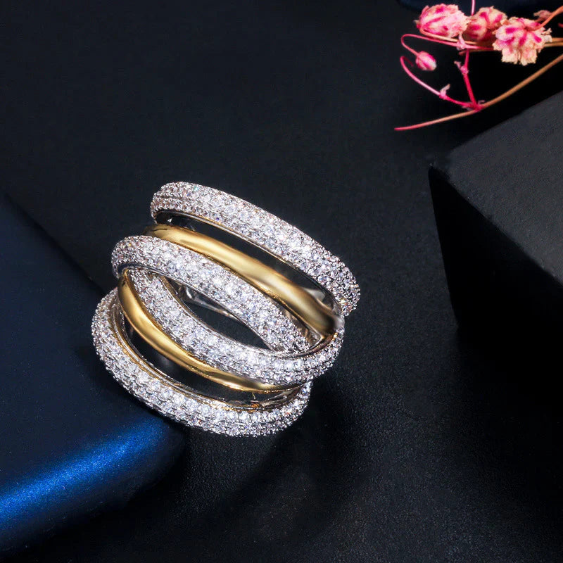 Vioraia Multi-Layer Sparkling Ring