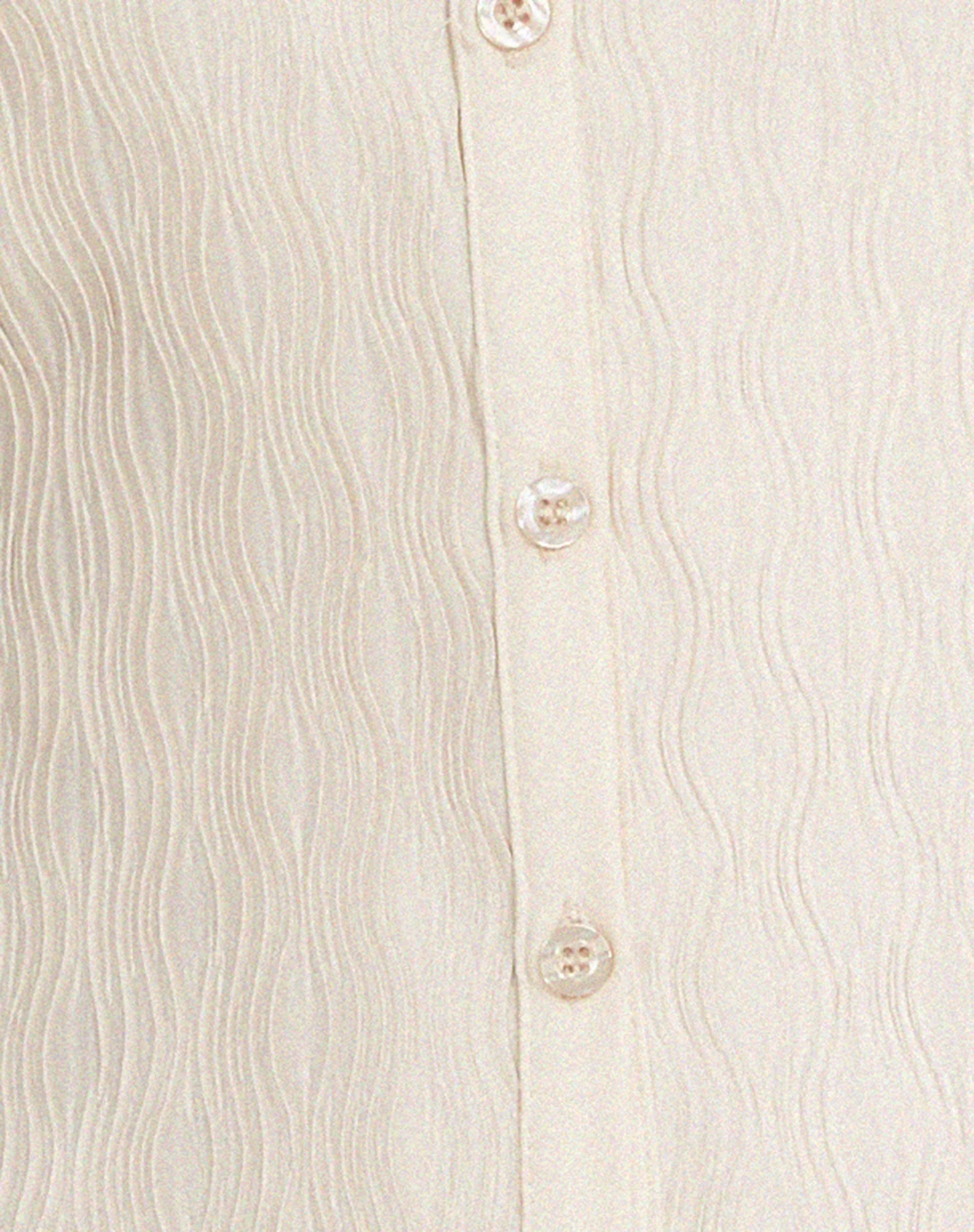 Nitara Button Up Mini Dress in Crinkle Beige