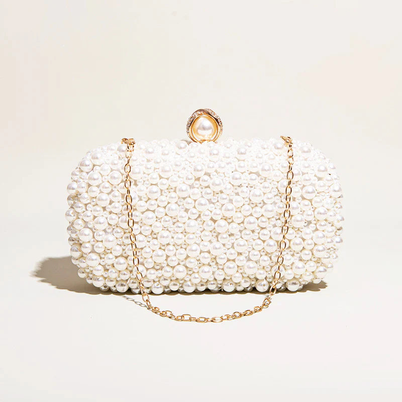 Vioraia Chantal Pearl Clutch Bag
