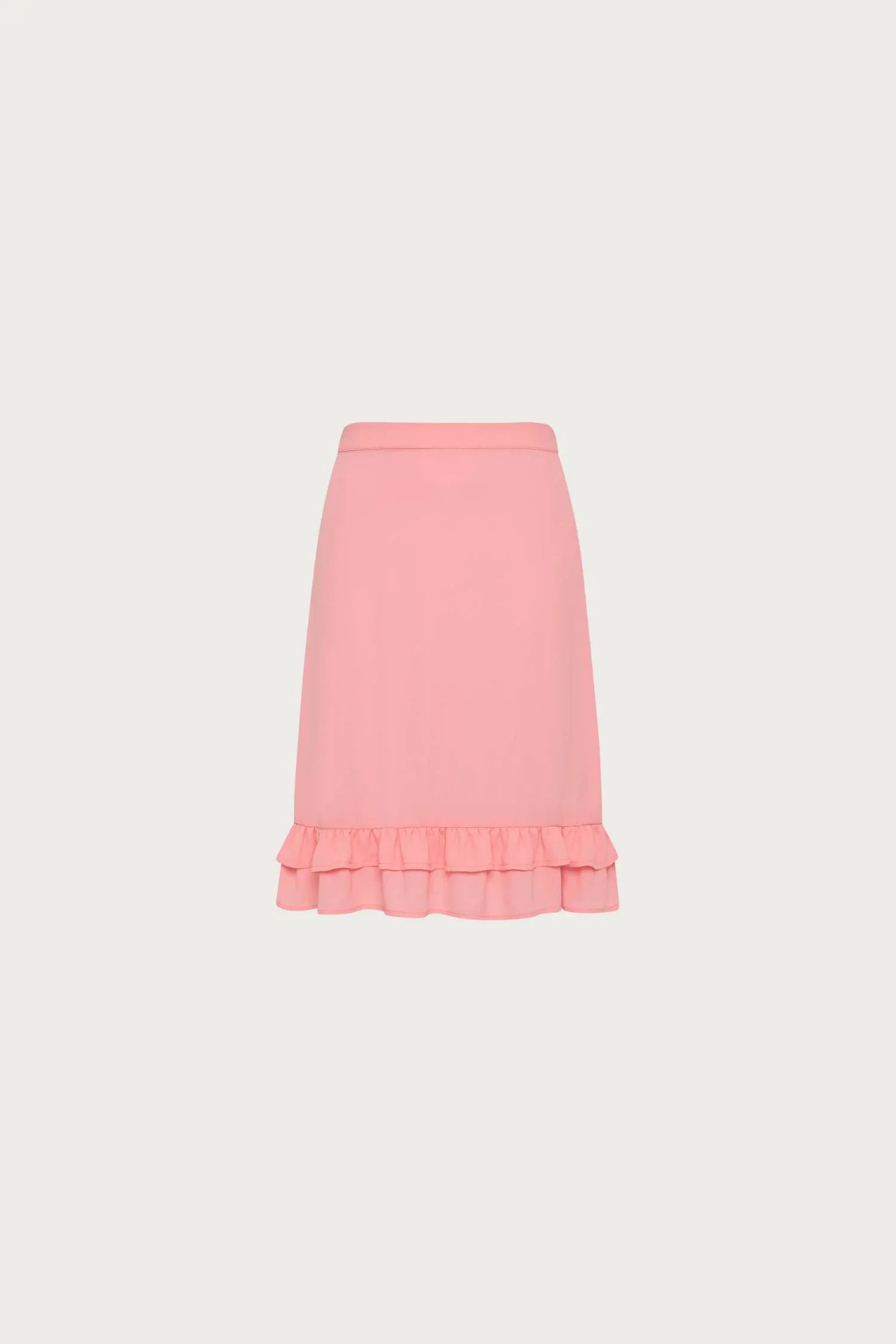 Frill Midi Skirt | Coral