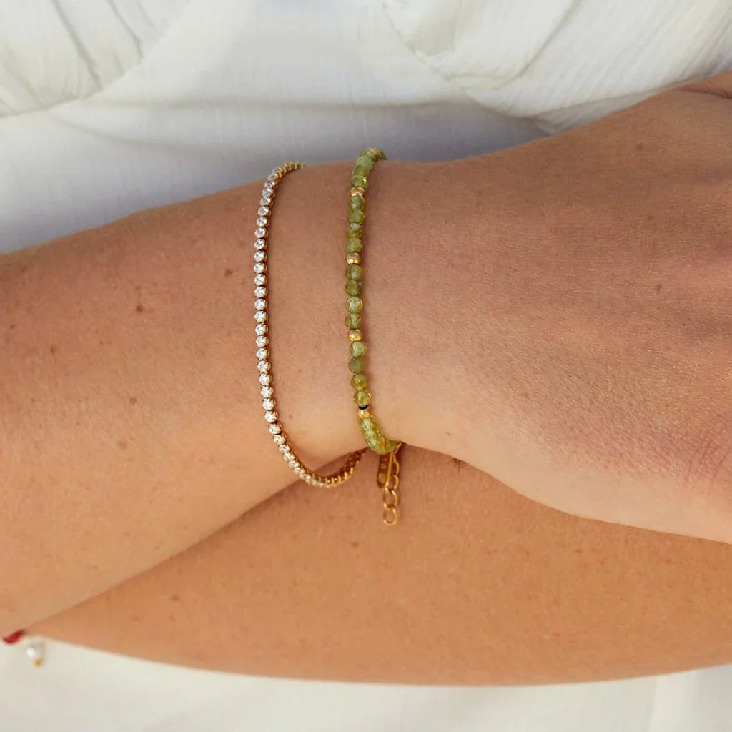 Vioraia Green Peridot Bead Bracelet