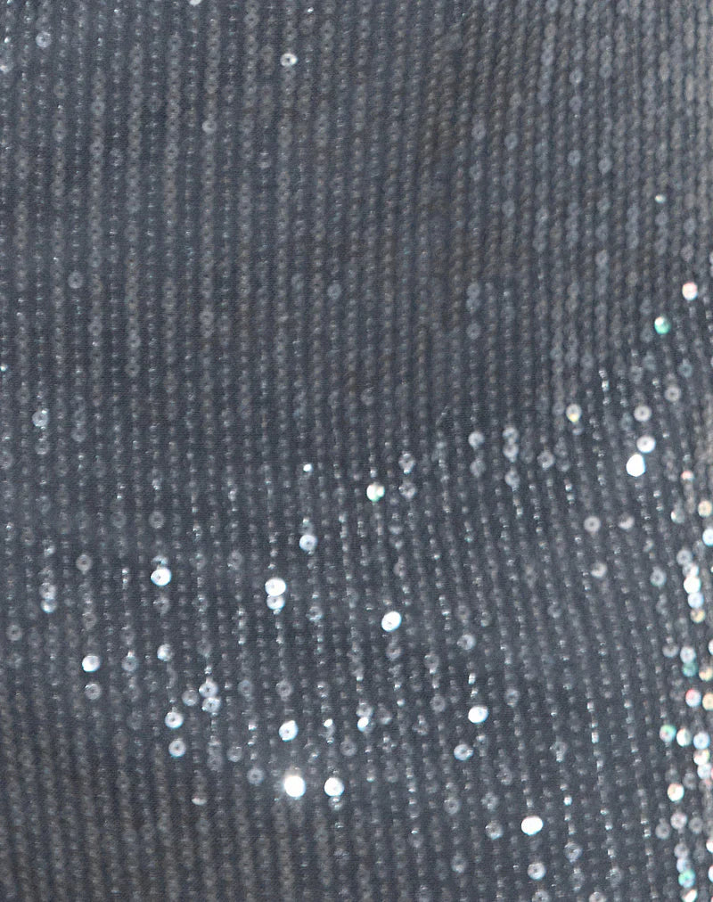 Zerla Mini Dress in Shimmer Sequin Charcoal