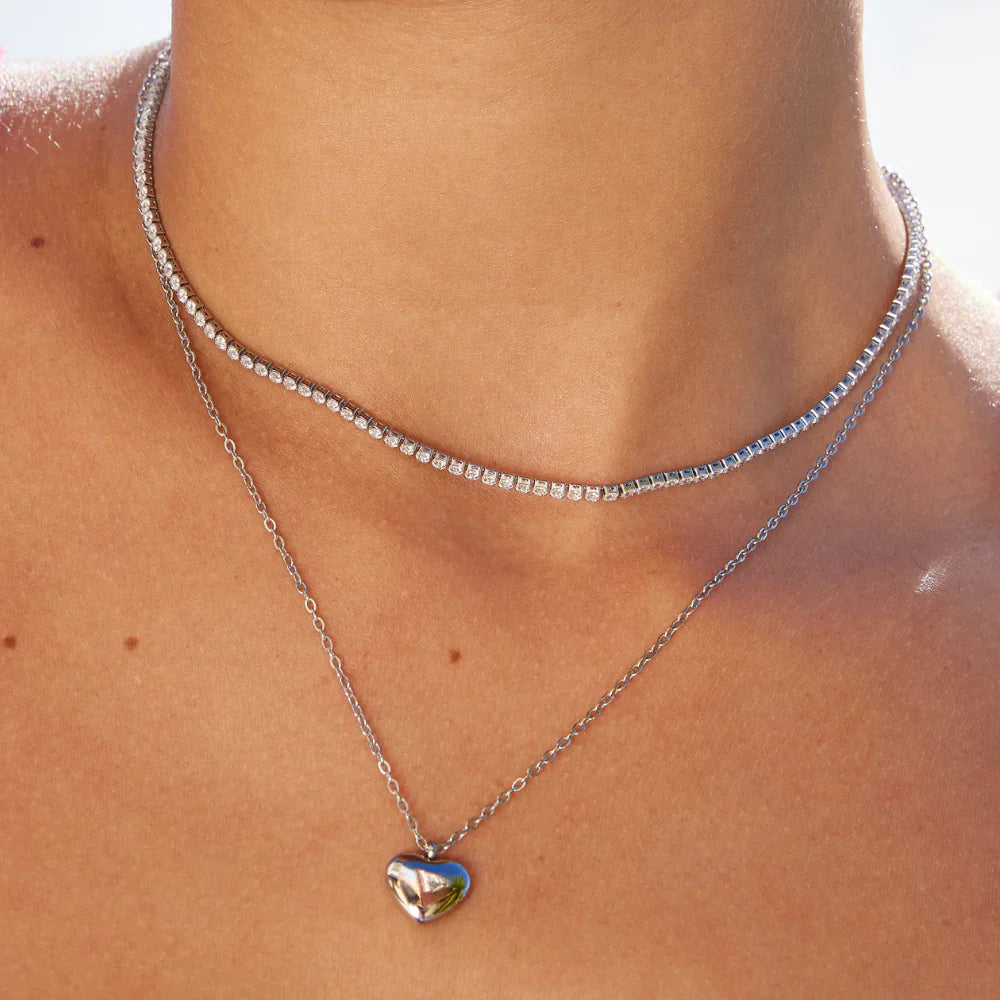 Vioraia Lexi Silver Crystal Necklace