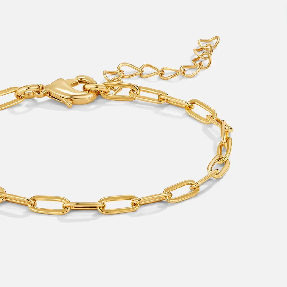 Vioraia 18K Gold Paperclip Charm Bracelet
