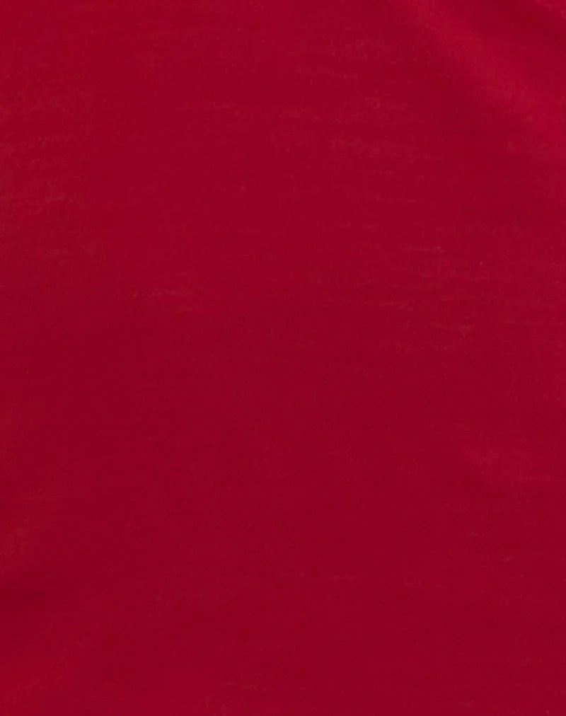 Leana Mini Dress in Private Slub Adrenaline Red