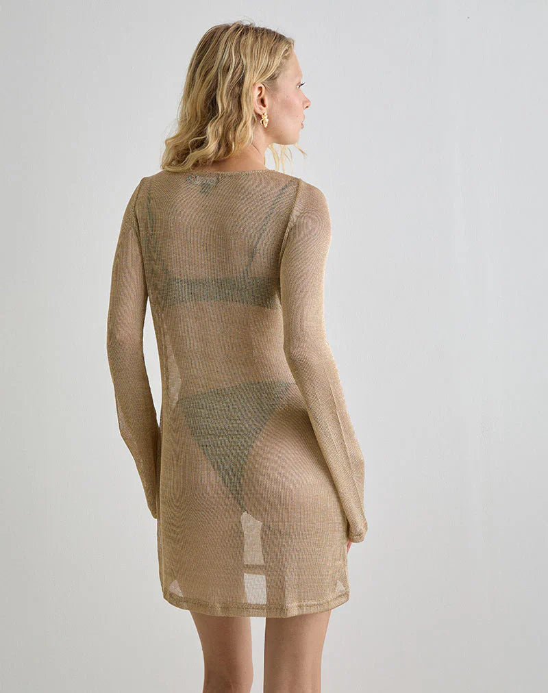 Sachin Mini Dress in Gold Chain