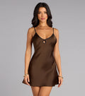 Subtle Drama Satin A-Line Mini Dress