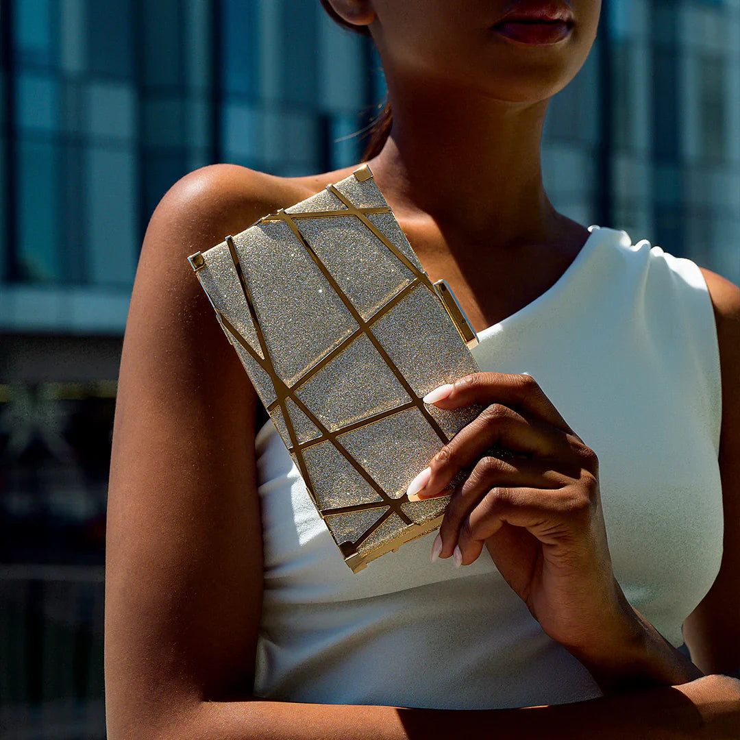 Vioraia Geometric Clutch Bag
