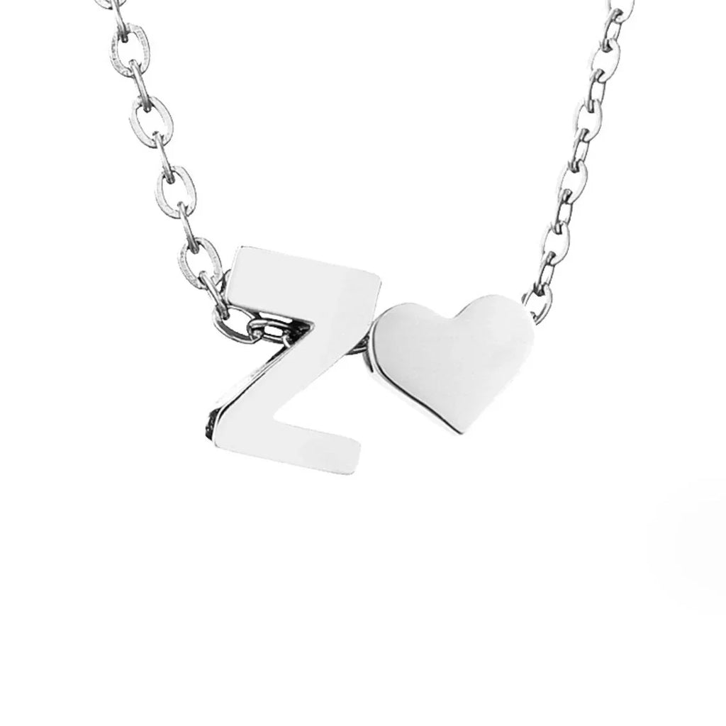 Vioraia Forever Love & Letter Silver Necklace