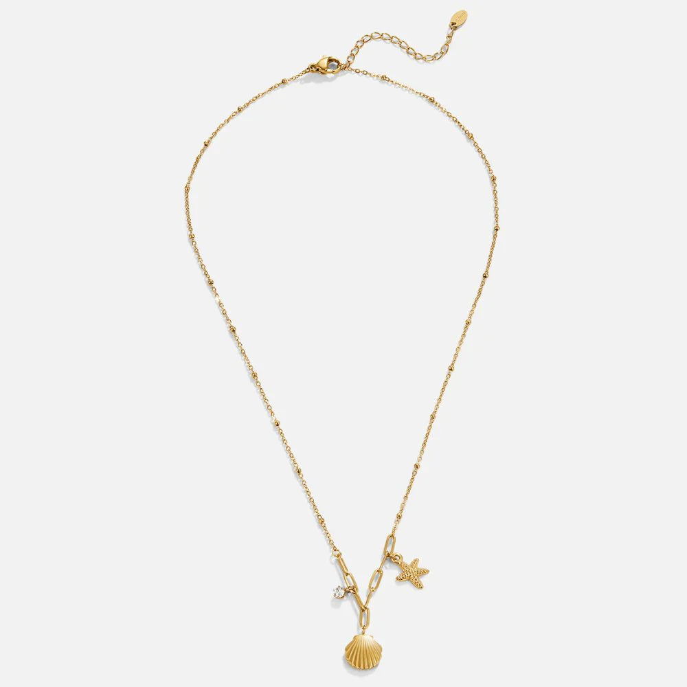 Vioraia Golden Seashell & Starfish Necklace