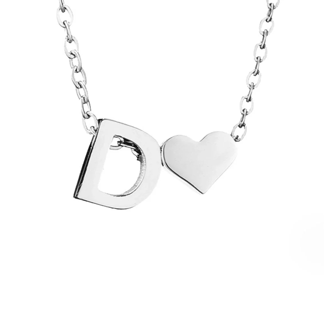 Vioraia Forever Love & Letter Silver Necklace