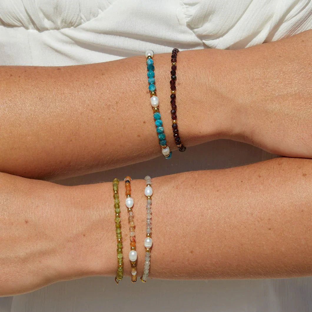 Vioraia Moonstone & Pearl Bead Bracelet