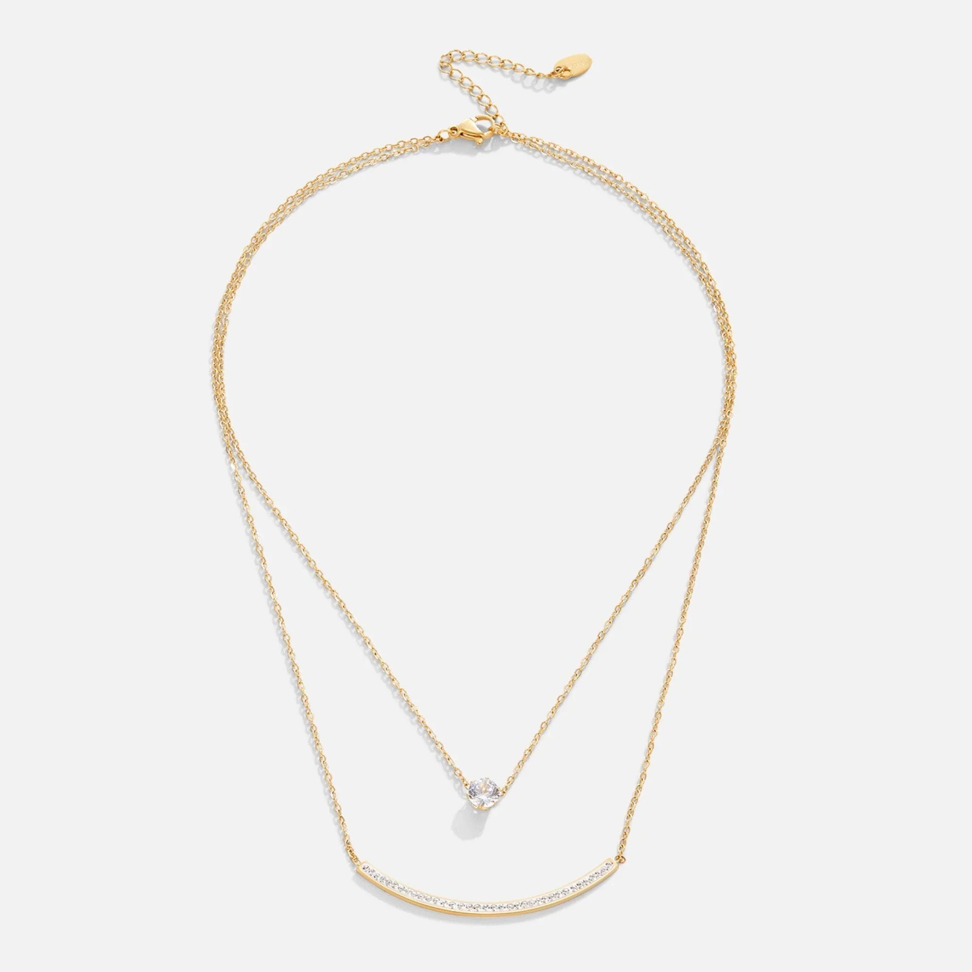 Vioraia Dainty Crystal Layered Necklace