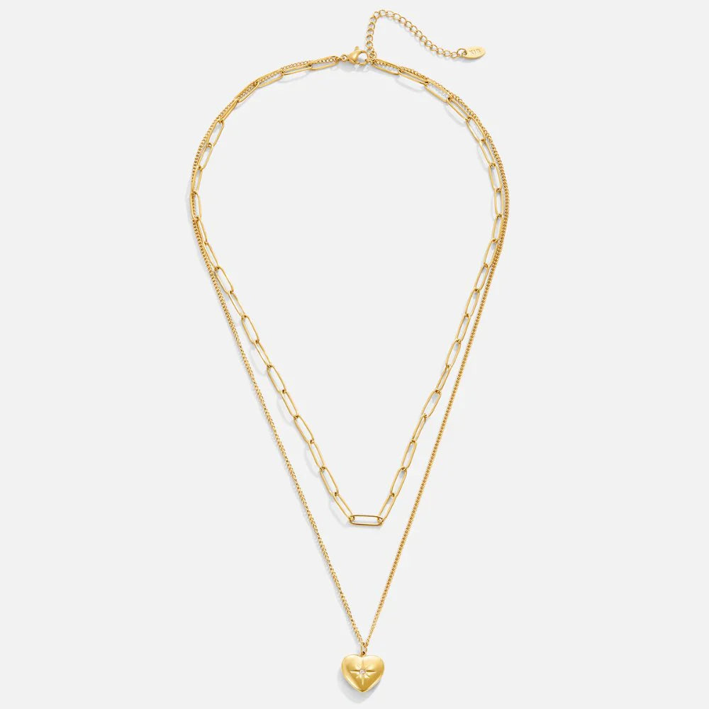 Vioraia Heart & Paperclip Necklace