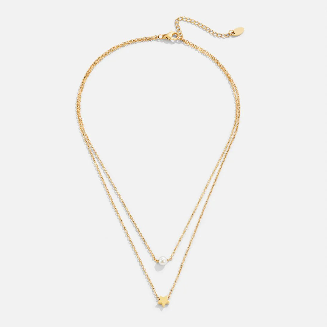 Vioraia Layered Gold Star & Pearl Necklace