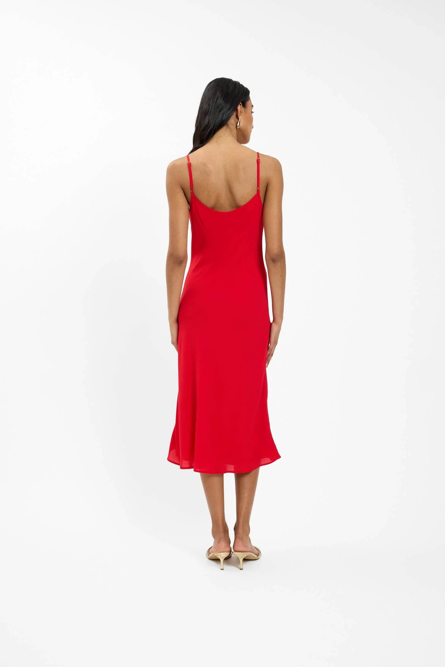 Georgette Midi Dress | Cherry Red