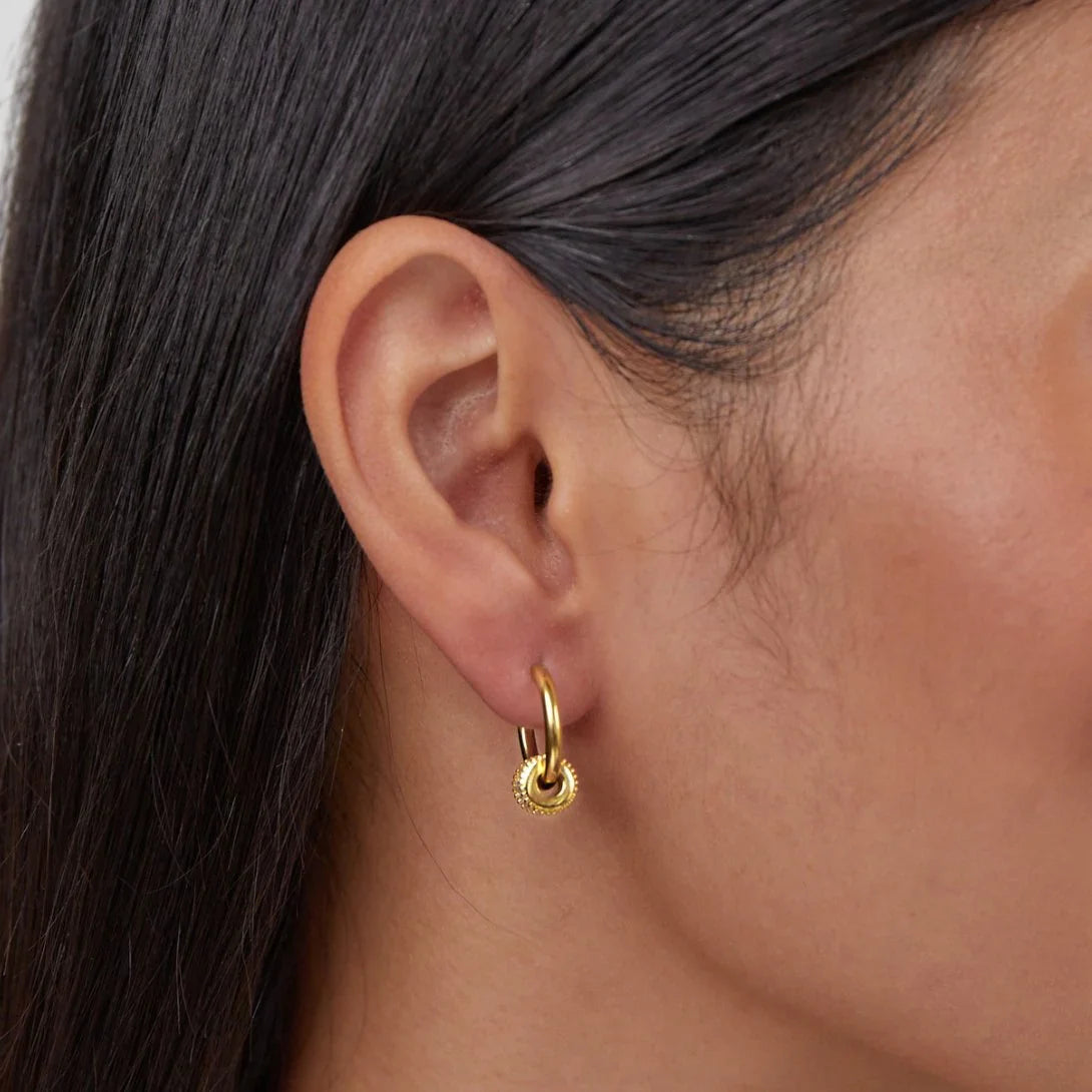 Vioraia Gigi Crystal 18K Gold Hoop Earrings