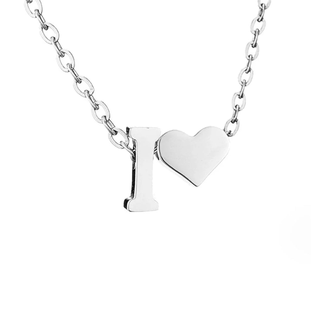 Vioraia Forever Love & Letter Silver Necklace