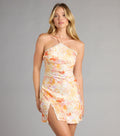 Laced in Daydreams Satin Halter Floral Mini Dress