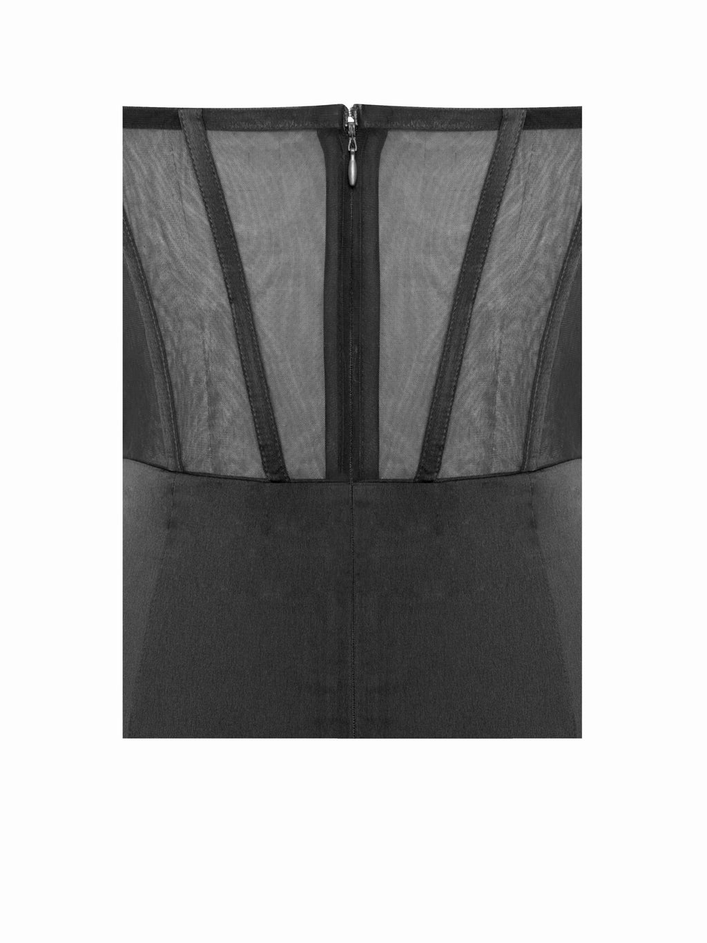 Talia Black Satin Lace Corset Maxi Dress