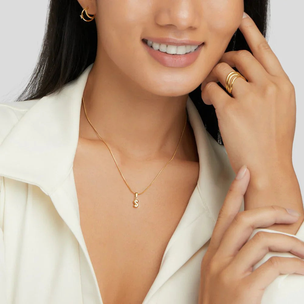 Vioraia Bubble Letter Necklace