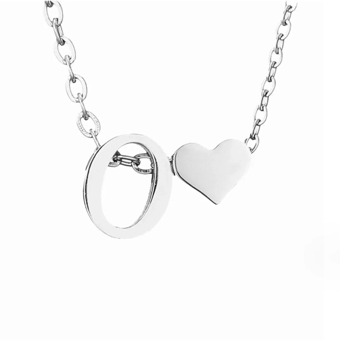 Vioraia Forever Love & Letter Silver Necklace
