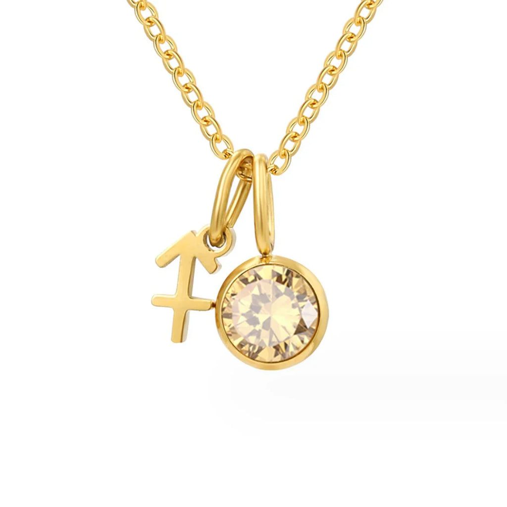 Vioraia Astria Zodiac Birthstone Necklace